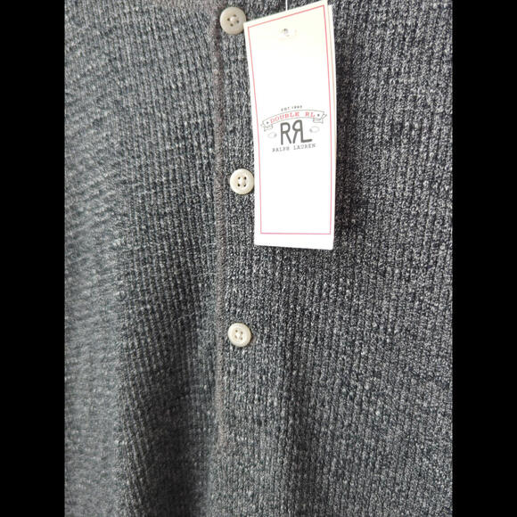 [SOLD] NWT DOUBLE RL RRL Men's Sz XL Grey Cotton Henley Long Sleeve RALPH LAUREN - Picture 4 of 7